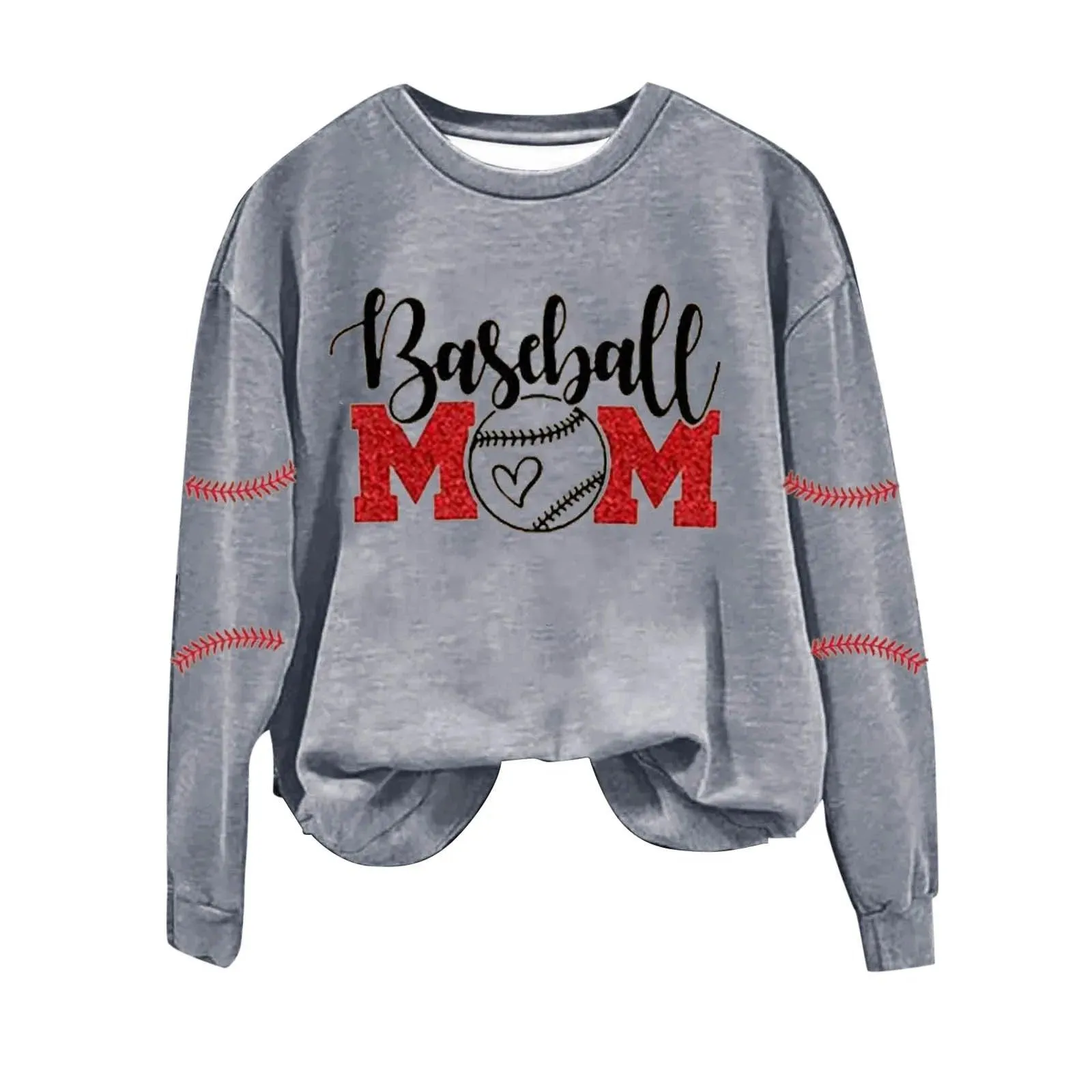 Women's Baseball Printed Crew Neck Multi Color Multi Size Crew Neck Hoodies Jacket Women Athletic Wear Hoodie Fleece Set