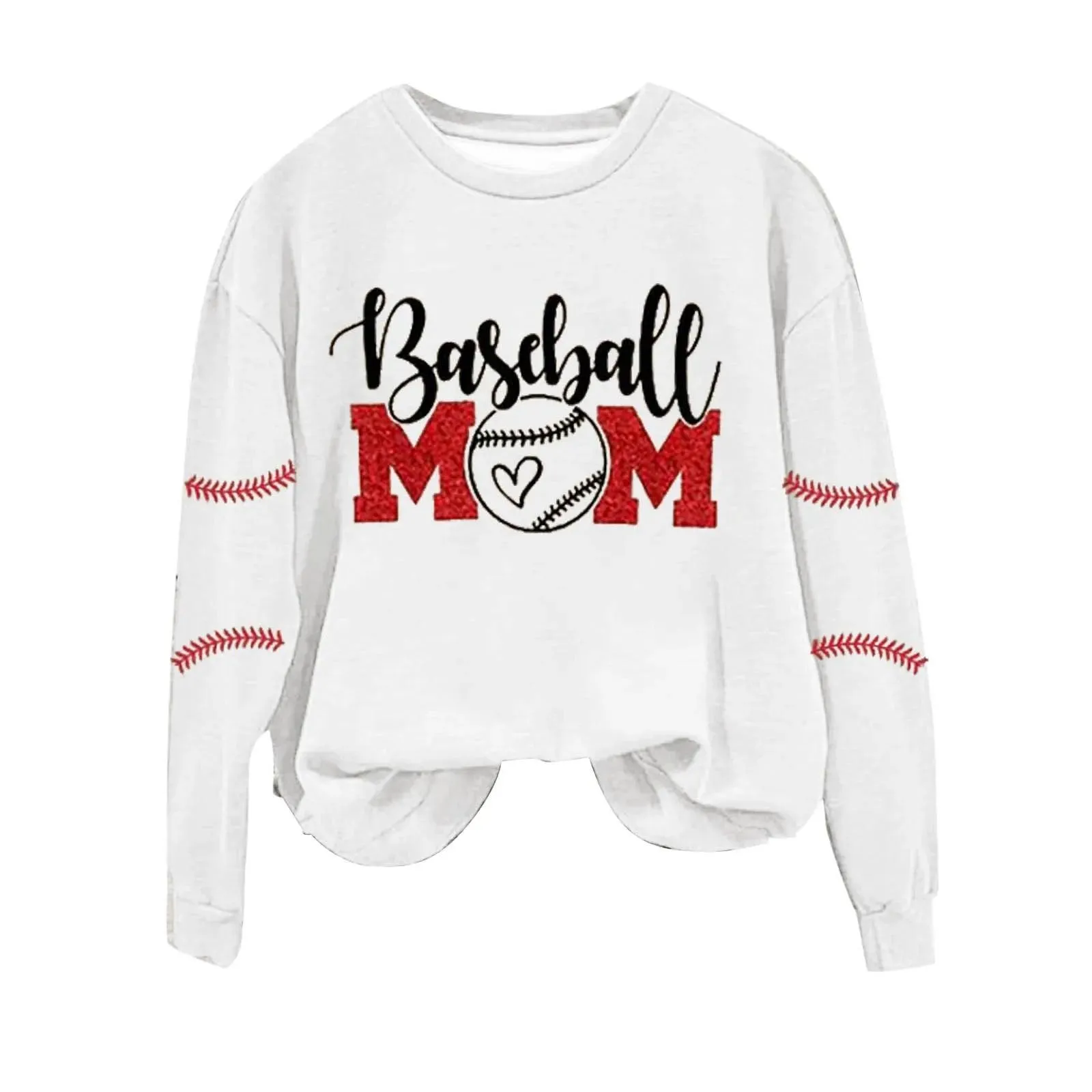 Women's Baseball Printed Crew Neck Multi Color Multi Size Crew Neck Hoodies Jacket Women Athletic Wear Hoodie Fleece Set