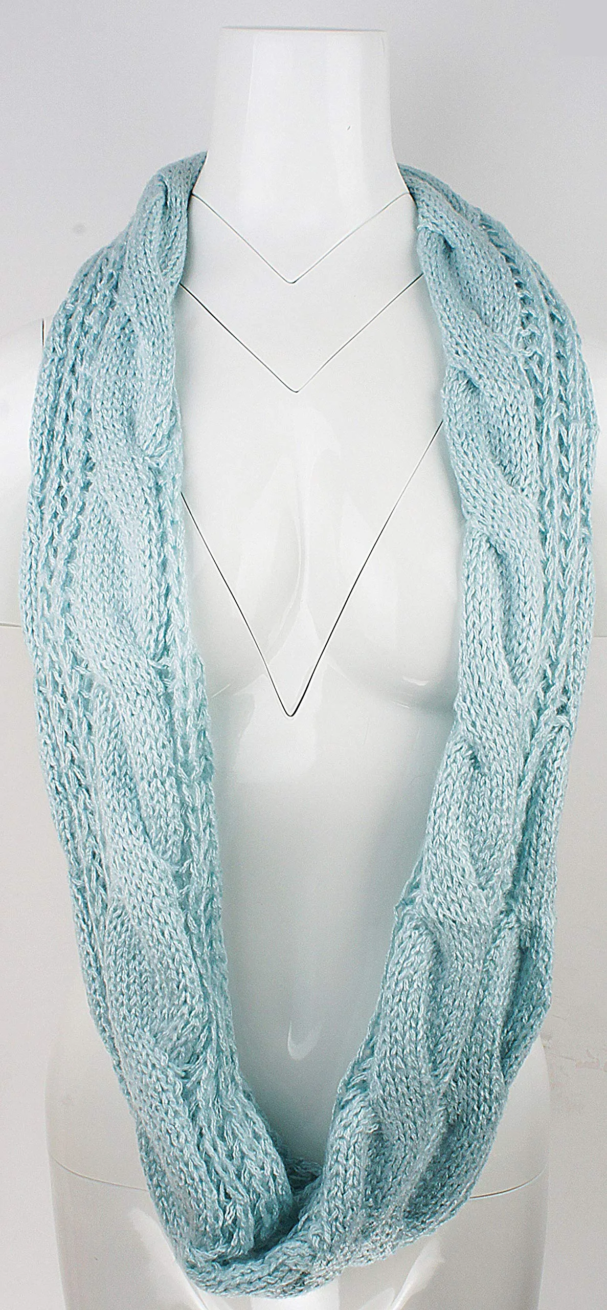 Womens Thick Ribbed Knit Winter Infinity Circle Loop Scarf