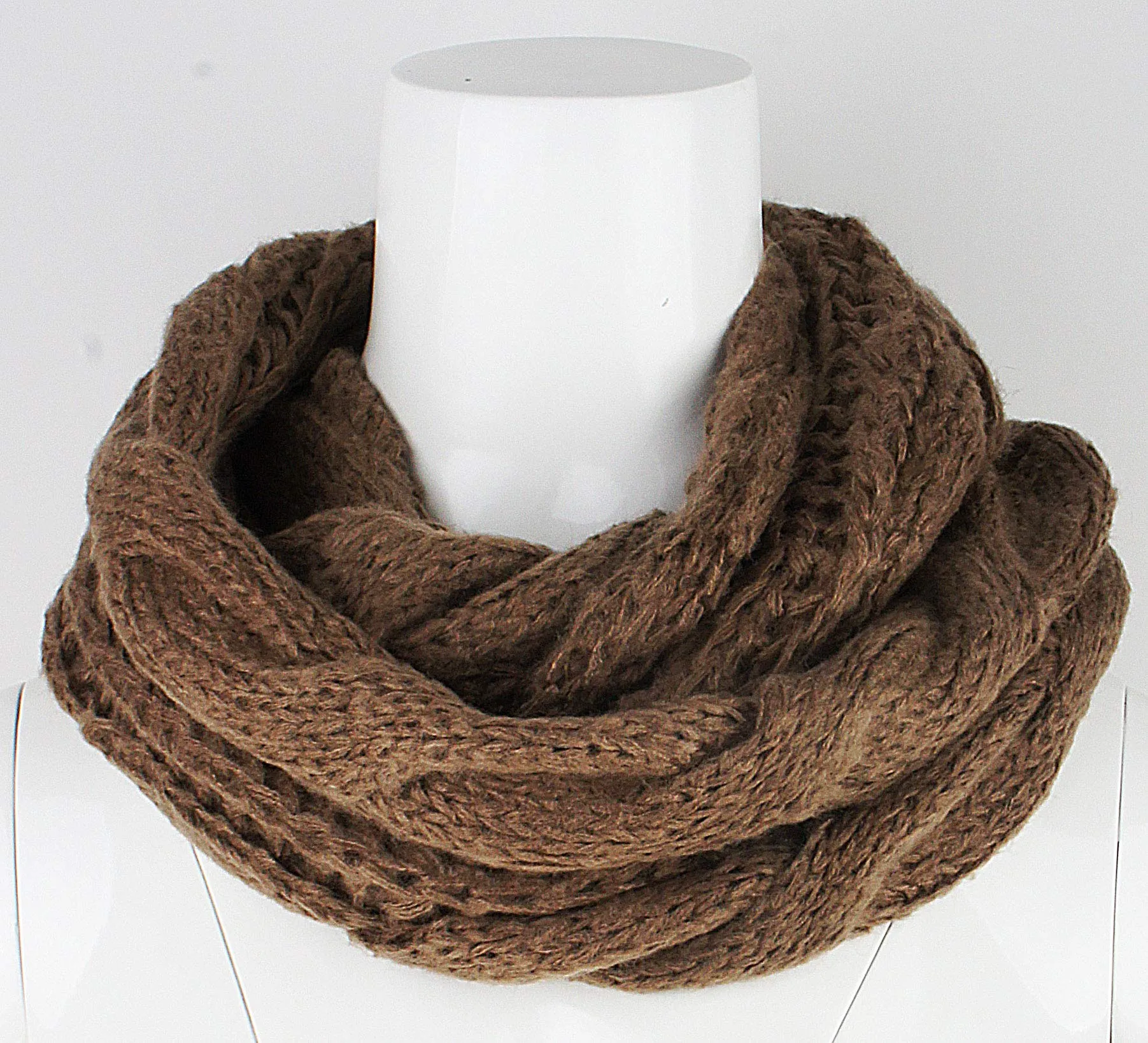 Womens Thick Ribbed Knit Winter Infinity Circle Loop Scarf