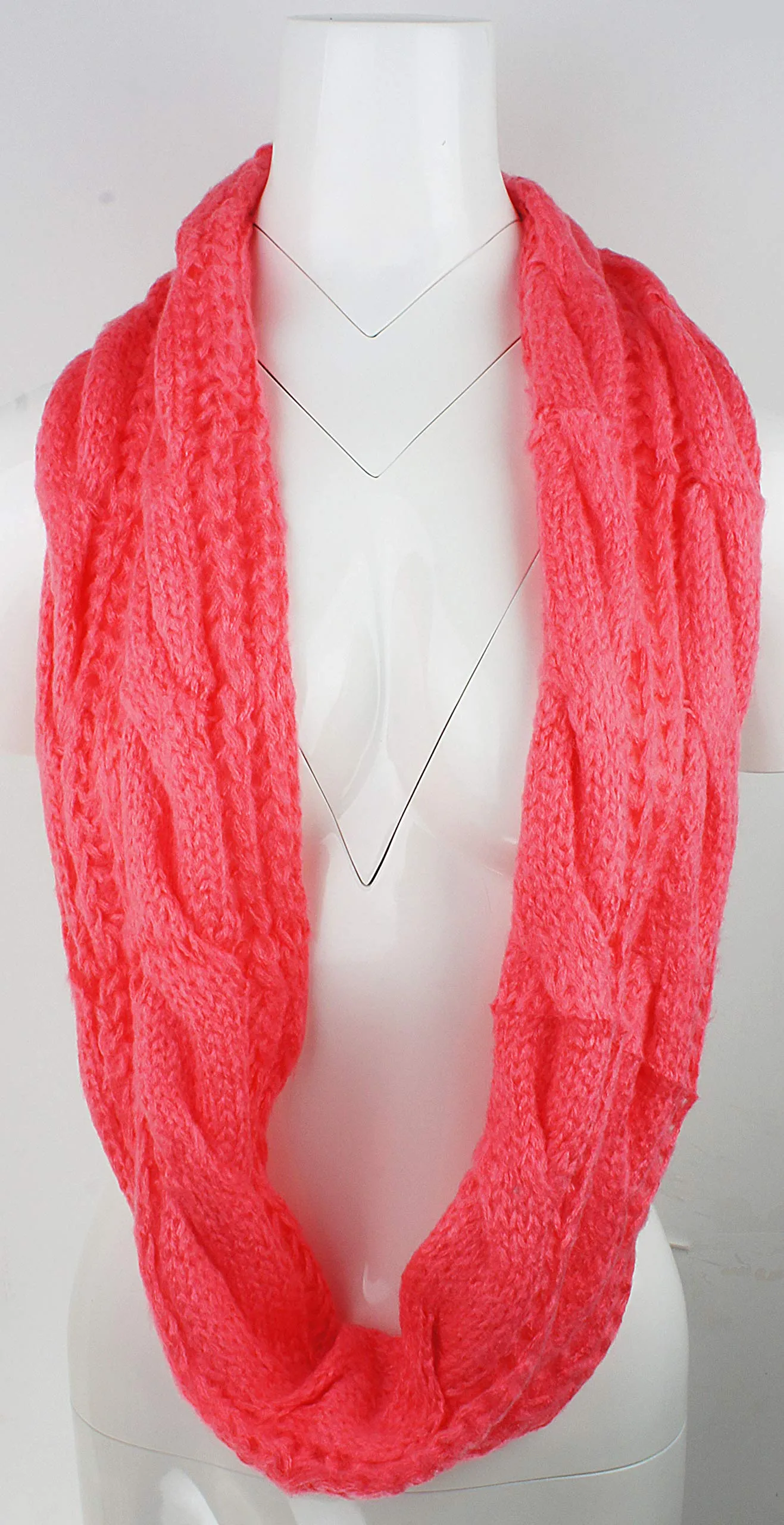 Womens Thick Ribbed Knit Winter Infinity Circle Loop Scarf