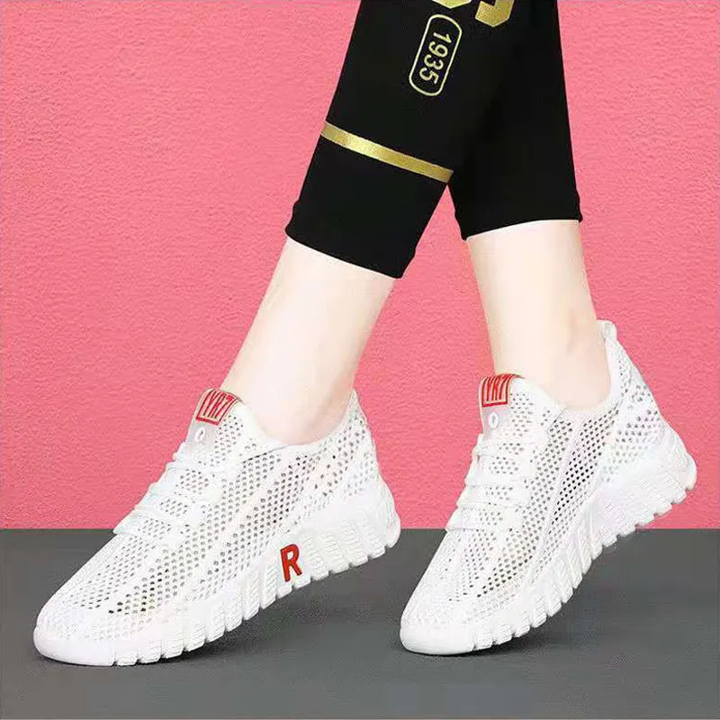 xakxx Women's Shoes New All-Matching Old Beijing Mesh Shoes Women's Summer Breathable White Casual Women's Sports Shoes Wholesale